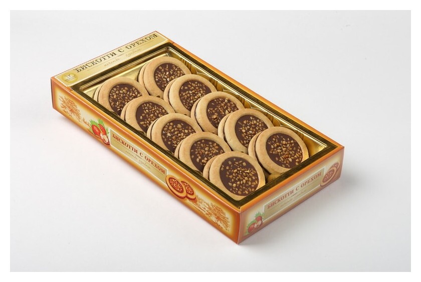 Печенье бискотти с глазированное с орехом 245г  Бискотти