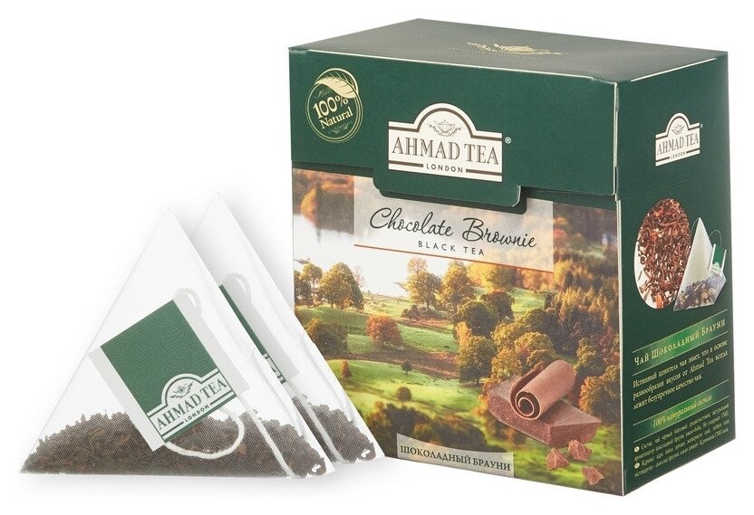 Чай Ahmad Tea шоколадный брауни черный пирамидки 20шт  Ahmad Tea