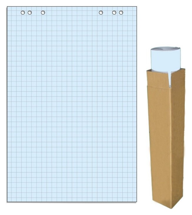 Бумага для флипчартов голубая пастель клетка 68.0х98.0 20 лист.80гр. Attache