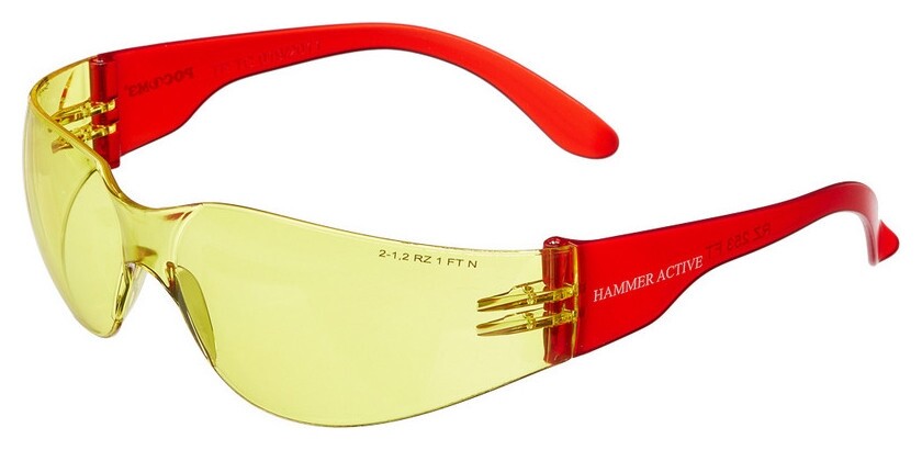 Очки защитные открытые росомз О15 Hammer Active Contrast желтые (11536)  Росомз