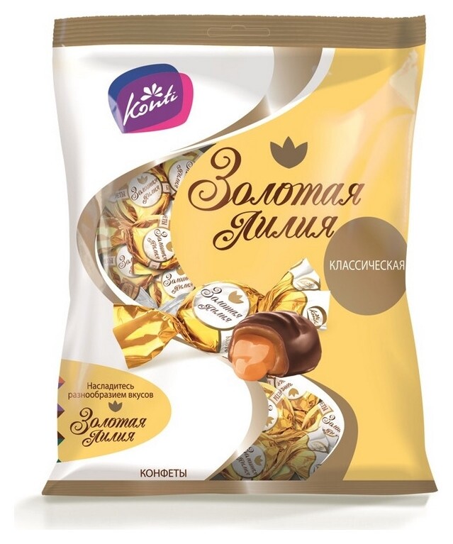 Конфеты конти золотая лилия, 200г  Konti