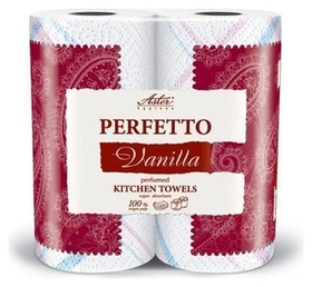 Полотенца бумажные Aster Perfetto 3сл.бел.с рис.аром.2рул./уп. Aster