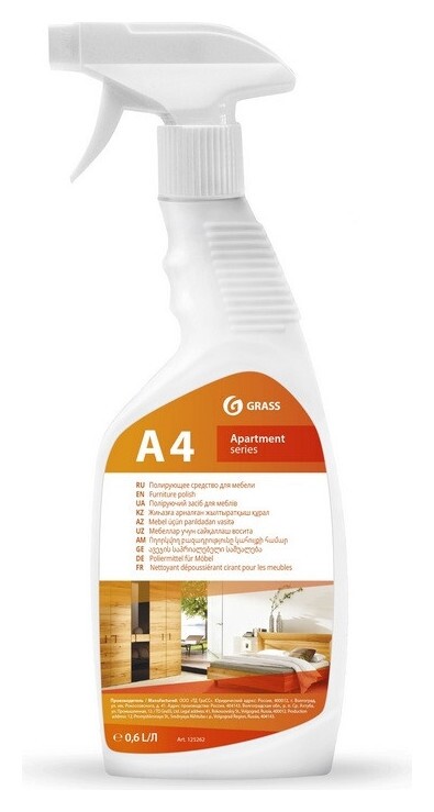 Профхим интерьер полироль для мебели Grass/аpartment Series А4, 0,6л_т/р  Grass