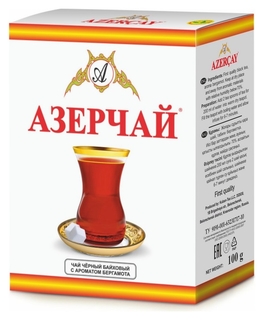 Чай азерчай черный с ароматом бергамота среднелестовой,100г 250190 Азерчай