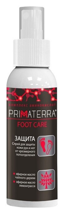 Спрей защитный Primaterra Foot Care для ног дезодорирующий 100 мл  Primaterra