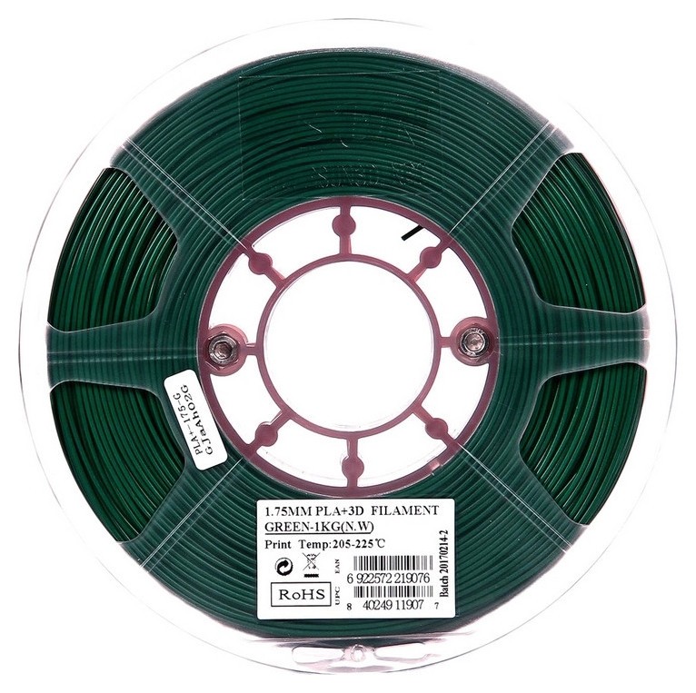 Катушка Pla+ пластика Esun 1.75 мм 1кг., зеленая (Pla+175g1)