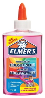 Клей для слаймов Elmers цветной полупрозрачный розовый 147 мл, 2109496 Elmers