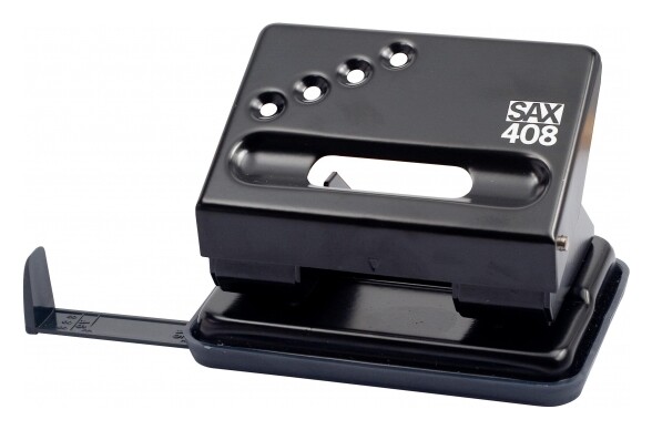 Дырокол SAX 408 30 листов, с линейкой, черный Sax