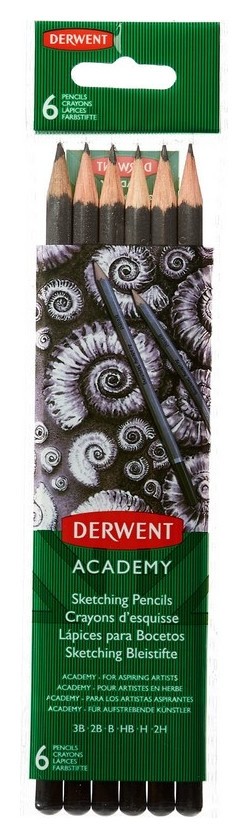 

Набор карандашей черногр. Derwent Academy Sketching Hang Pack 6шт 2h-3b