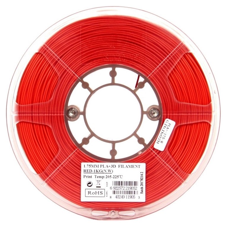 Катушка Pla+ пластика Esun 1.75 мм 1кг., красная (Pla+175r1)