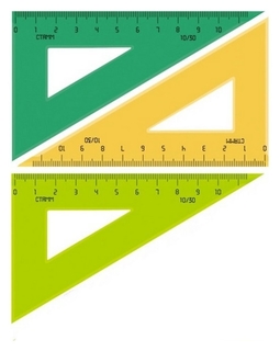 Линейка треугольник   10 см угол 30 градусов  пластик тк-23 Стамм