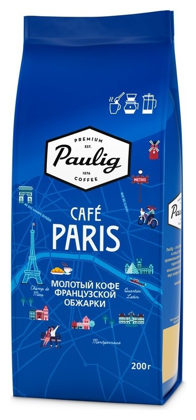 Кофе Paulig Cafe Paris молотый, 200г Paulig