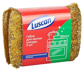 Губки Luscan для посуды в оплетке 2 штуки/упаковка (Гектор 2) Luscan