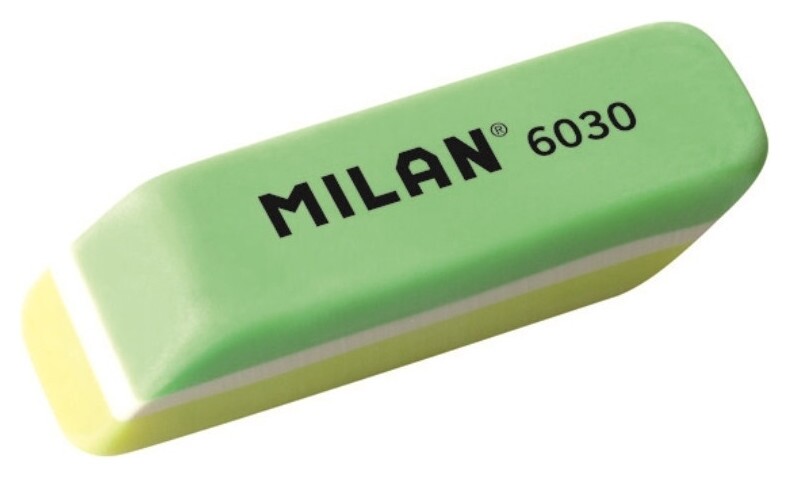 Ластик пластиковый Milan 6030 скошенной формы, цвета в ассорт  Milan