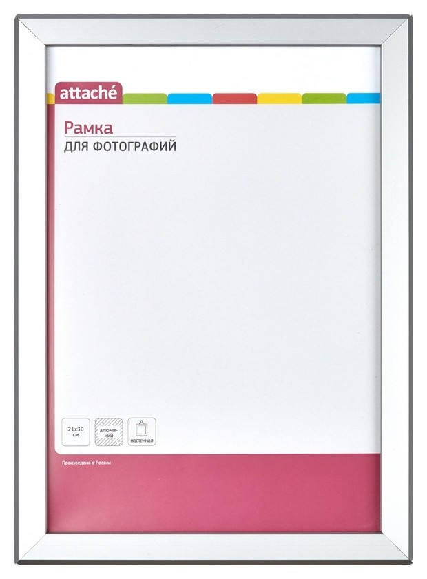 

Рамка а4(21х30)attache алюмин.профиль 20 мм, настенная, Серебристый
