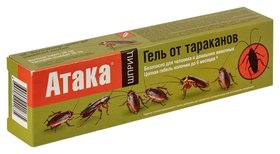 Средство от насекомых атака гель от тараканов, шприц, 20 мл Атака