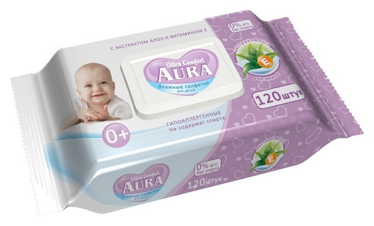 Салфетки влажные для детей Ultra Comfort  Aura