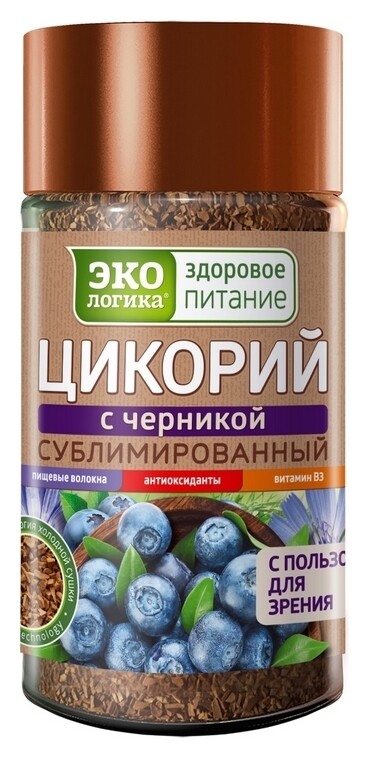 Цикорий экологика с черникой стекл. банка, 85г Экологика