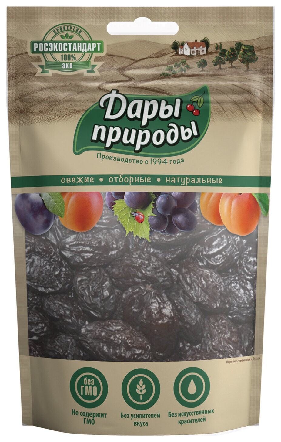 Сухофрукты чернослив дары природы без косточек 150г  Дары природы