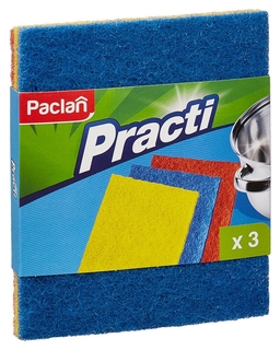 Губки абразивная набор разной жесткости 3 штуки для сильных загрязнений Pacl Paclan