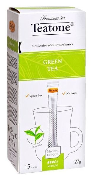 Чай Teatone зеленый в металл.стике 15шт/уп. 736