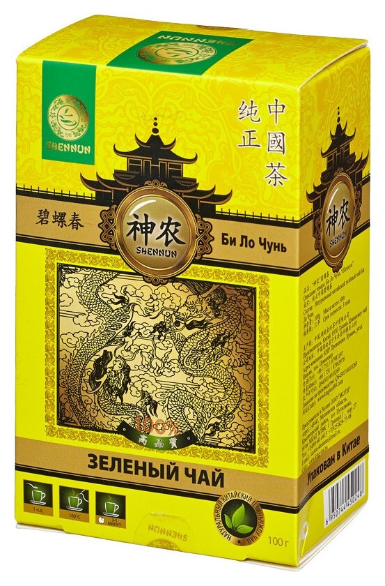 Чай Shennun билочунь зеленый, спираль, 100 г. 13065  Shennun