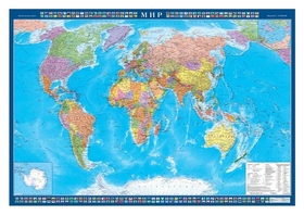 Настенная карта Мир политическая 1:25млн.,1,43х1,02м. Атлас принт