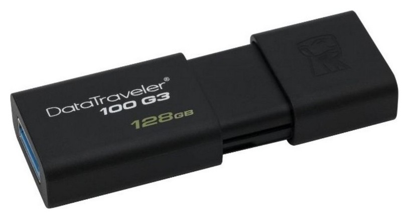 

Флеш-память Kingston Datatraveler 100 G3, 128gb, USB 3.0, ч, Dt100g3/128gb, Черный