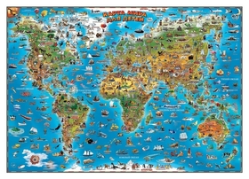 Настенная карта карта мира для детей 1,37х0,97 978-1-905502-70-7 АГТ Геоцентр