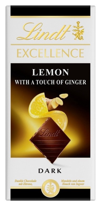 Шоколад Lindt Excellence лимон и имбирь темный шок, 100г Lindt