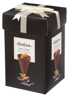 Набор конфет Sorbon мини-рожки Dark&amp;almond, 200г Sorbon