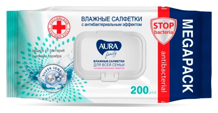 Салфетки влажные для всей семьи Aura  Aura