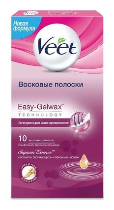 Восковые полоски c ароматом бархатной розы и эфирными маслами с технологией Easy-Gelwax