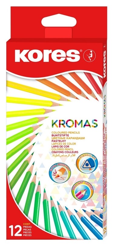 

Карандаши цветные 12цв 3-гран Kores Kromas 93391