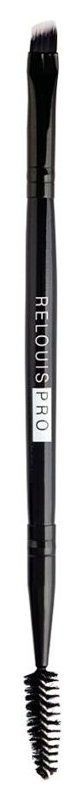 Кисть для бровей косметическая двусторонняя Brow & Eyeliner Brush Pro Relouis Pro