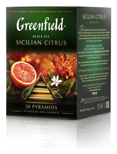 Чай Greenfield черный Sicilian Citrus, 20шт/1уп 1158-08  Greenfield