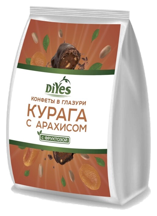 Конфеты фруктовые Diyes курага с арахисом в глазури ,250г DiYes