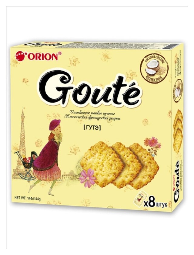 Печенье затяжное Orion Goute, 144г Orion
