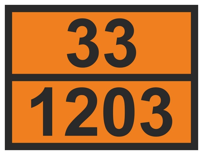 

Знак безопасности О12 знак ООН 33/1203. бензин, 300х400 мм, пленка