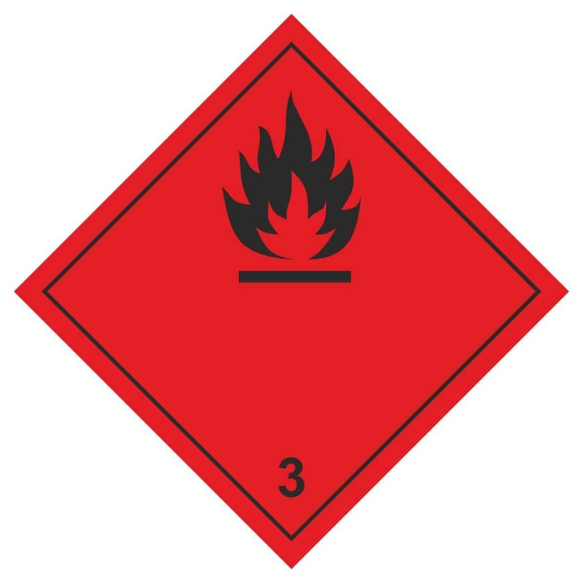 Знак безопасности О3 легковоспламеняющиеся жидкости, 250x250 мм, пленка  Технотерра