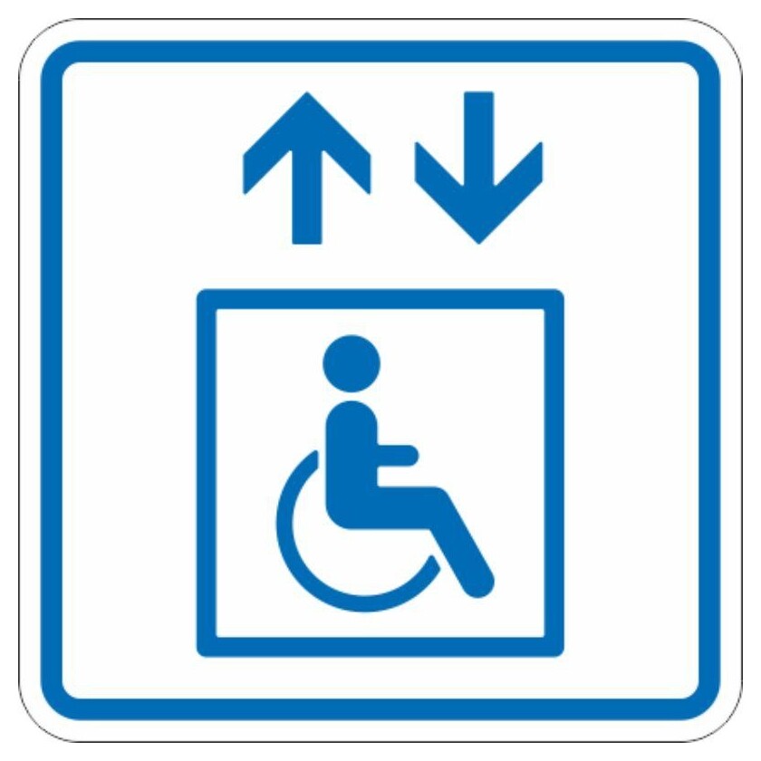 Знак безопасности тп1.3 лифт доступный для инвалидов на креслах-колясках  Технотерра
