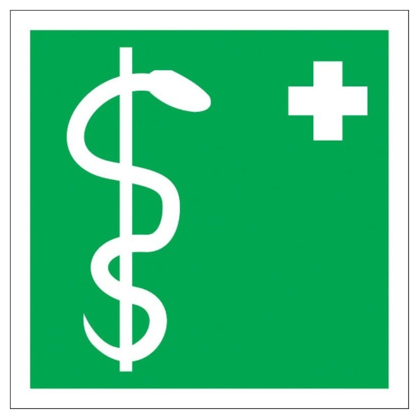 Знак безопасности ес05 мед. кабинет, 200x200 мм, пластик  Технотерра