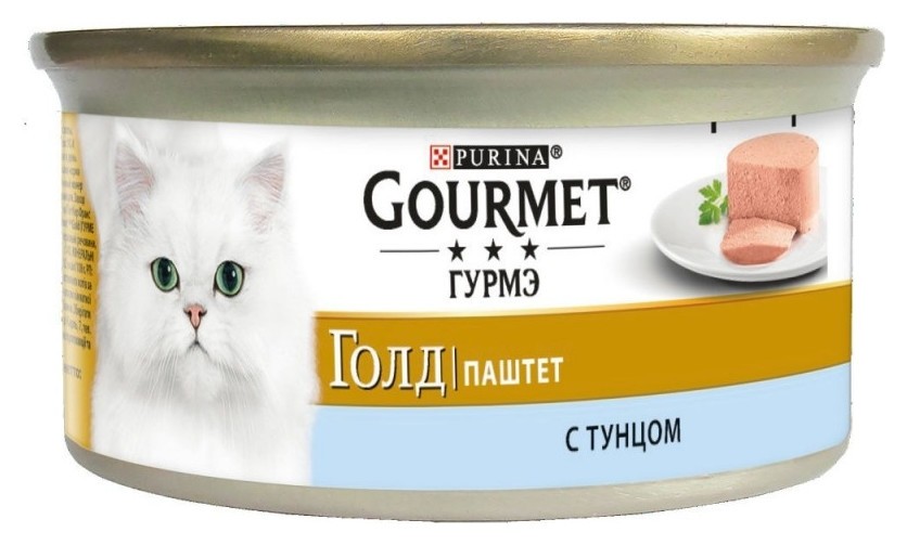 Корм влажный Gourmet паштет 85 г консервы для кошек, с тунцом 1х12 Bruggen