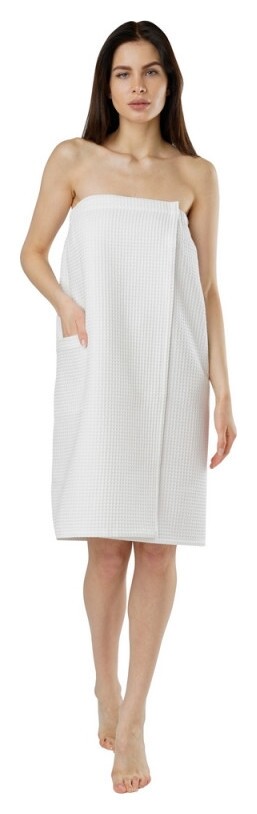 Набор для сауны вафельный 220гр/м2 2 предмета (Женский, белый)  Votex