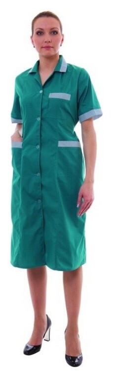 Халат для горничных и уборщиц у01-хл кор.рук бирюз(Р.40-42) 170-17  