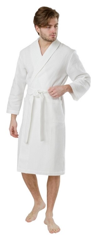 Халат вафельный 220гр/м2 шалька ХL (54-58) белый  Votex
