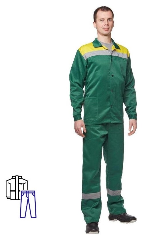 Спец.одежда летняя костюм летний л02-кбр кур/бр зел/желт 52-54/170-  