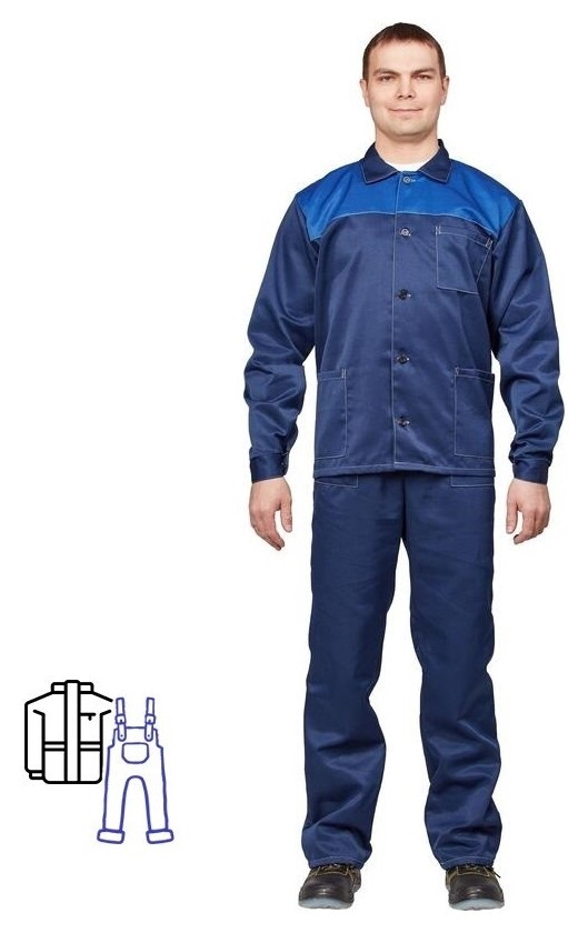 Спец.одежда летняя костюм муж. л16-кпк син/вас (Р.56-58) 182-188  