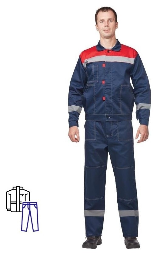 Спец.одежда летняя костюм муж. л20-кбр син/красн (Р.64-66) 182-188  