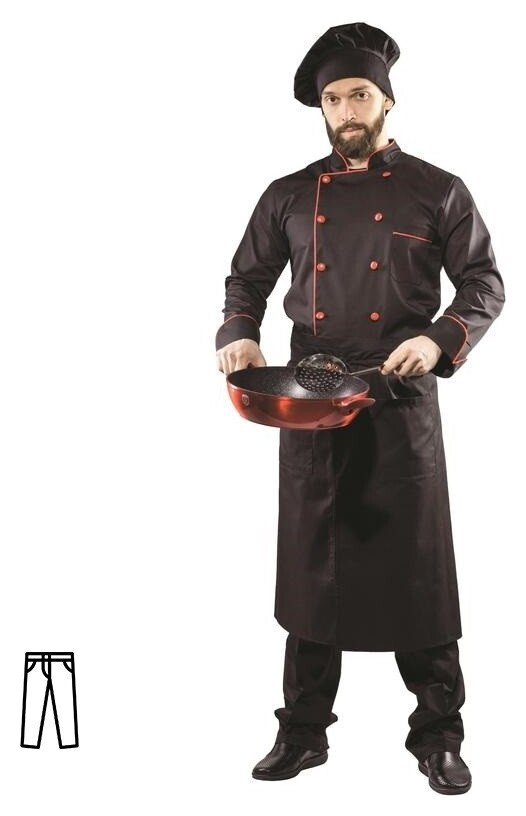 Брюки повара у18-бр черные (Р.64-66) р.182-188  